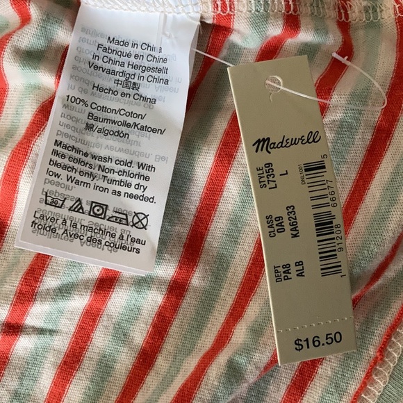 NWT Madewell Harley Stripe Muscle Tank Top - Picture 6 of 6